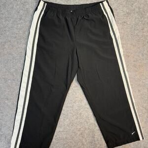 Nike Track Sweat Pants Womens Large 12-14 Black Pull On Pockets Athletic Running